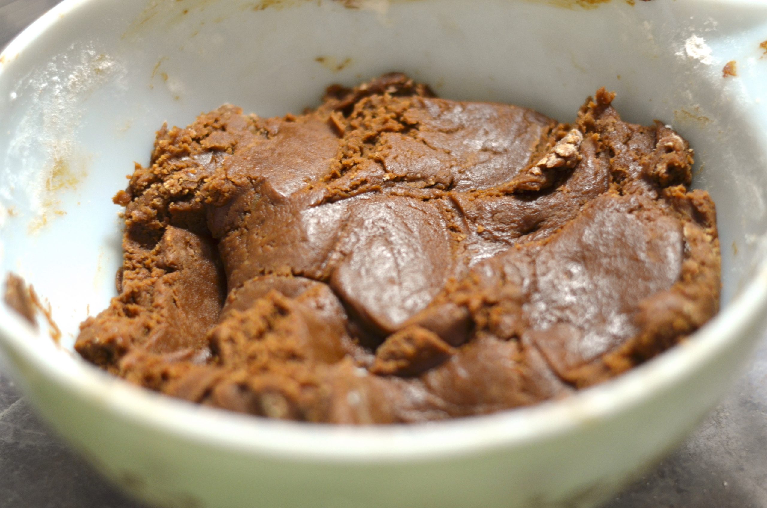 gingersnap cookie dough in a mixing bowl
