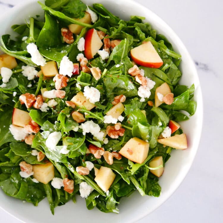 Apple Walnut Goat Cheese Salad with Ginger Vinaigrette
