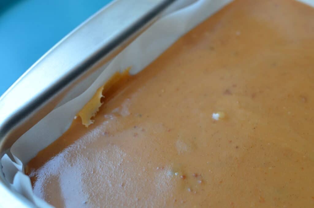 sea salt caramel cooling in a baking dish