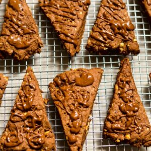 nutella scones on a wire rack