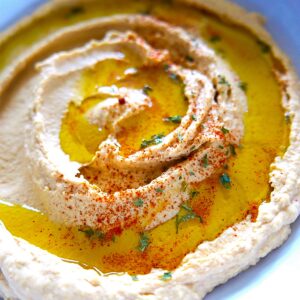 large bowl of smoky paprika hummus