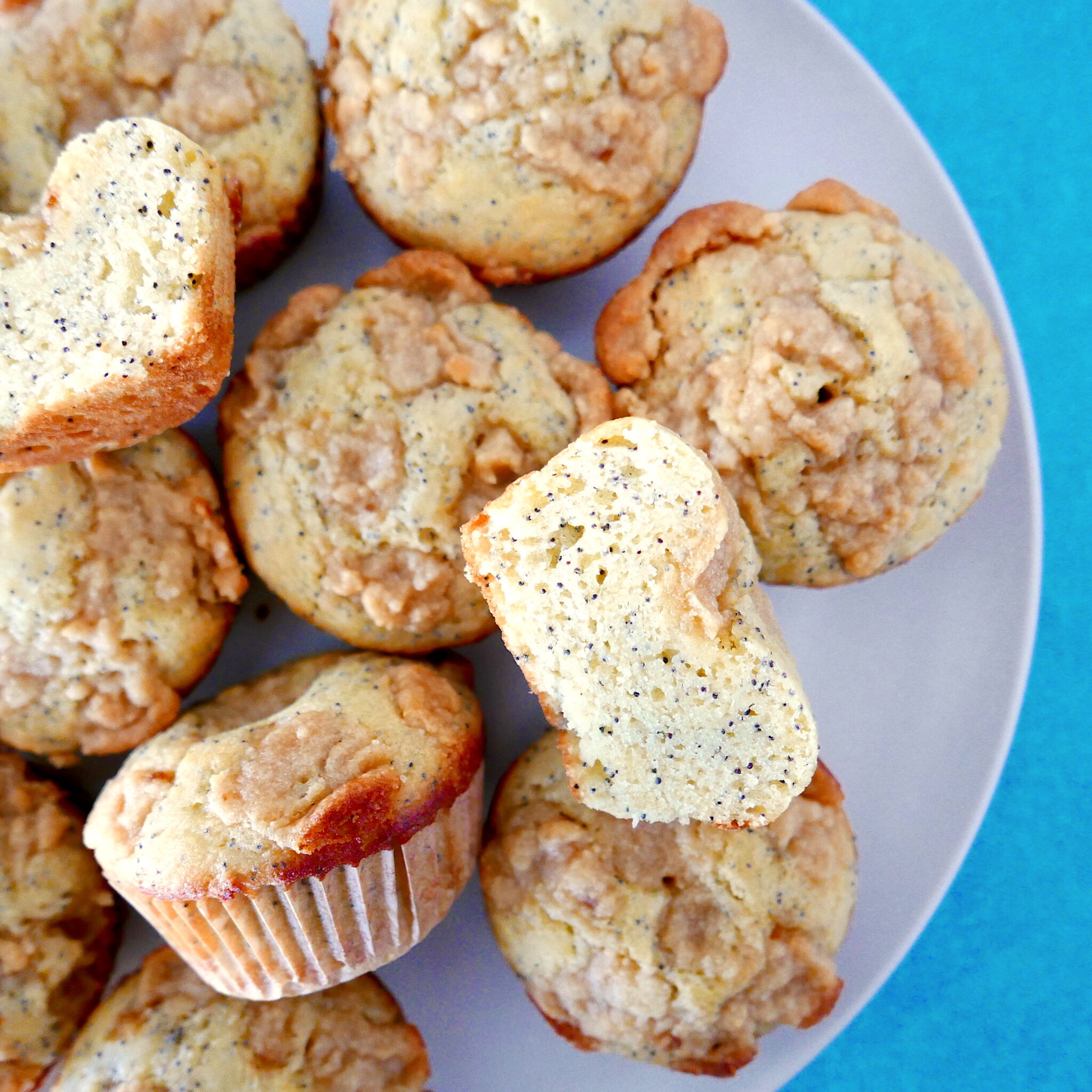 Almond Poppy Seed Muffins with Almond Paste Streusel