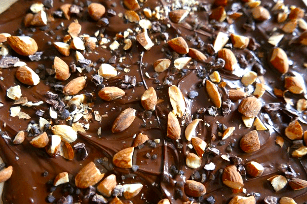 cacao nibs chocolate recipe with almonds and sea salt