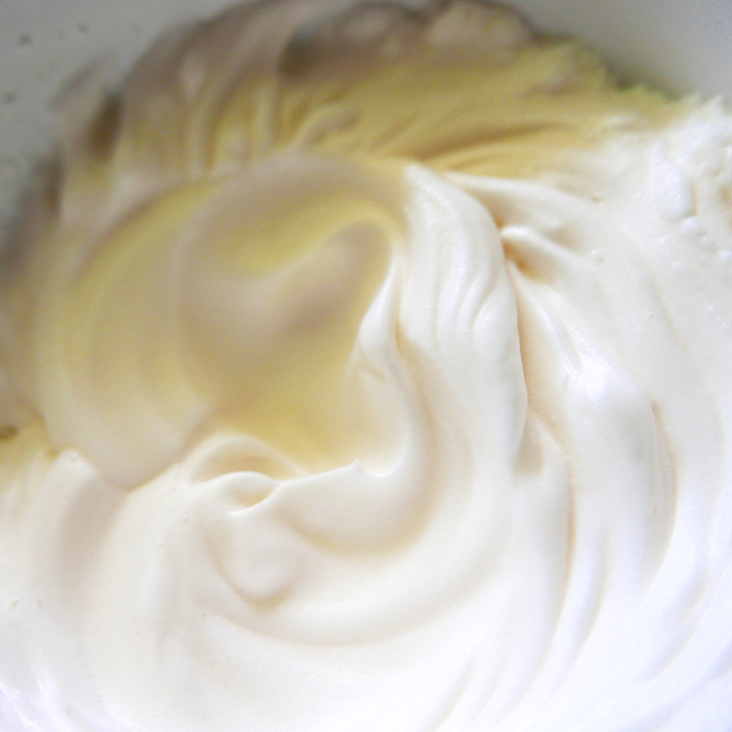 egg white meringue in a mixing bowl.