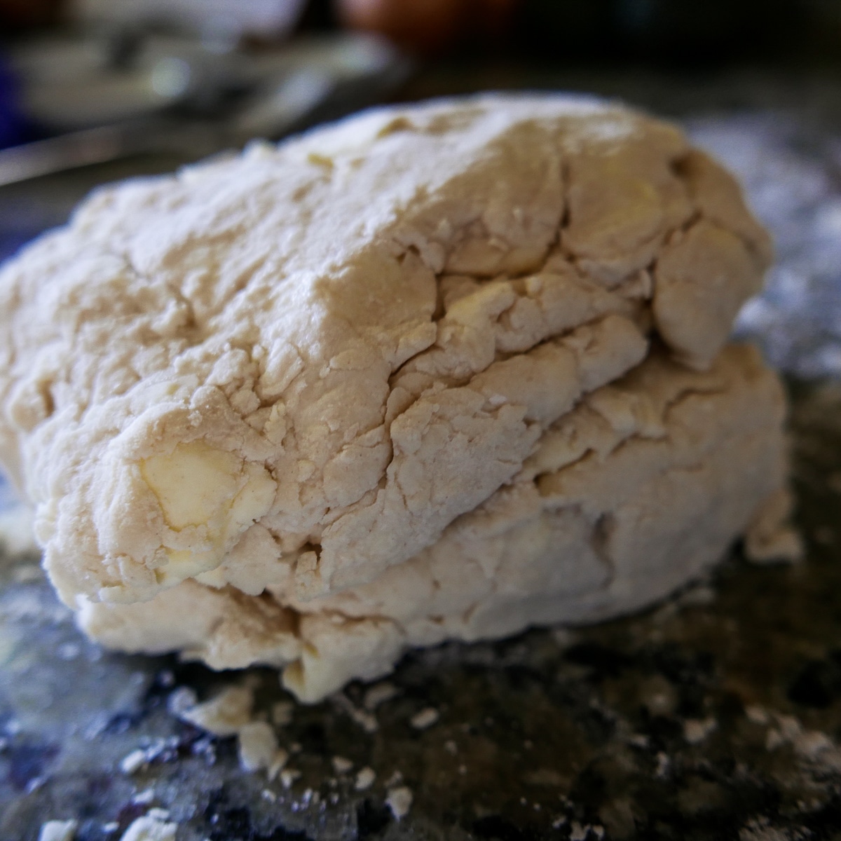 dough folded over for fourth time.