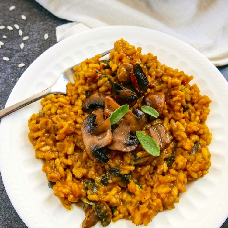 Vegan Mushroom Risotto with Pumpkin Gastronotherapy