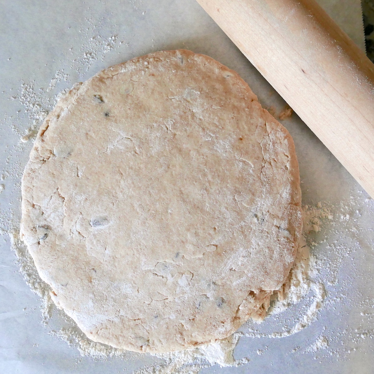 scone dough rolled out