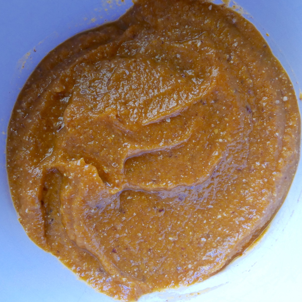 Pumpkin swirl ingredients combined in a mixing bowl.