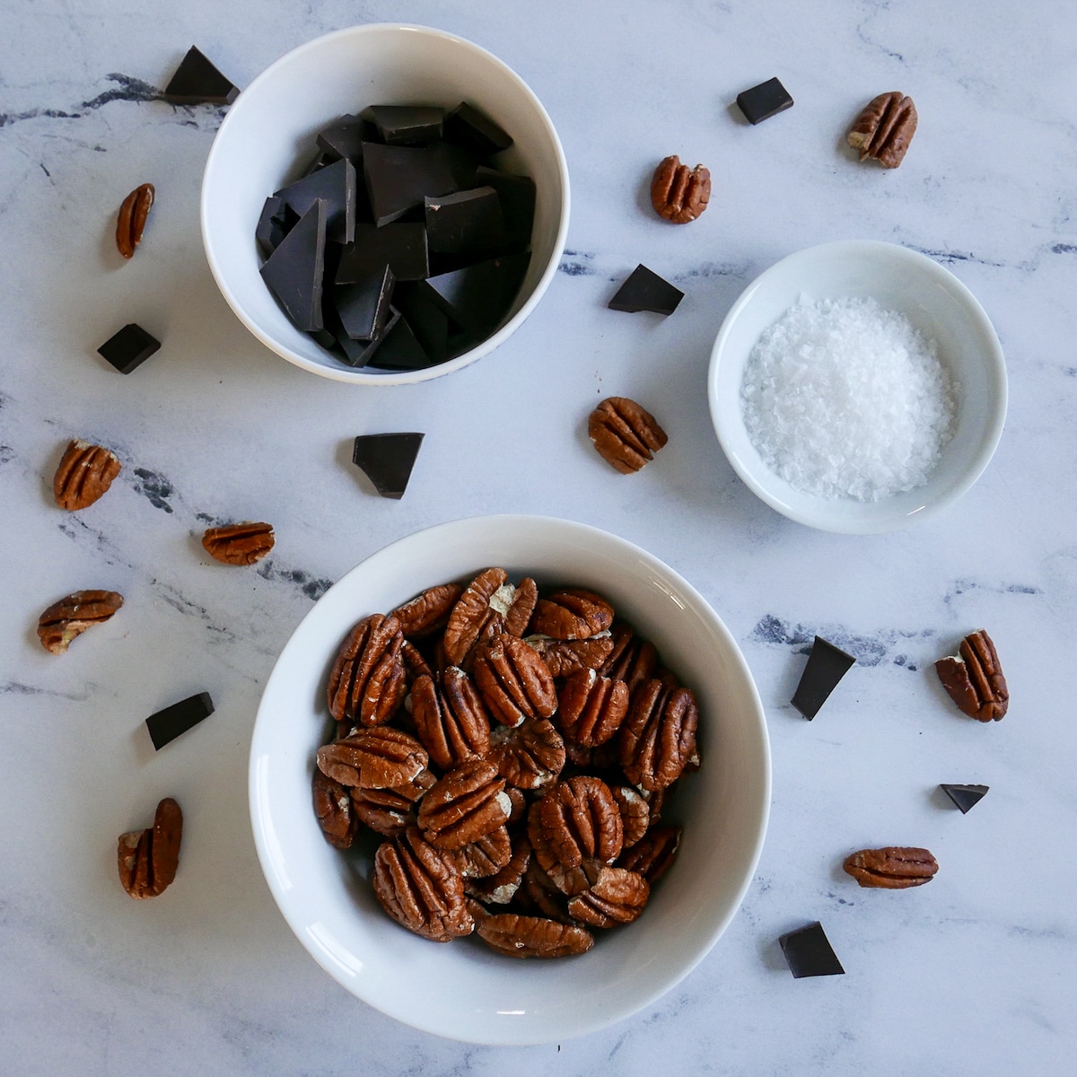 recipe ingredients arranged on a table.