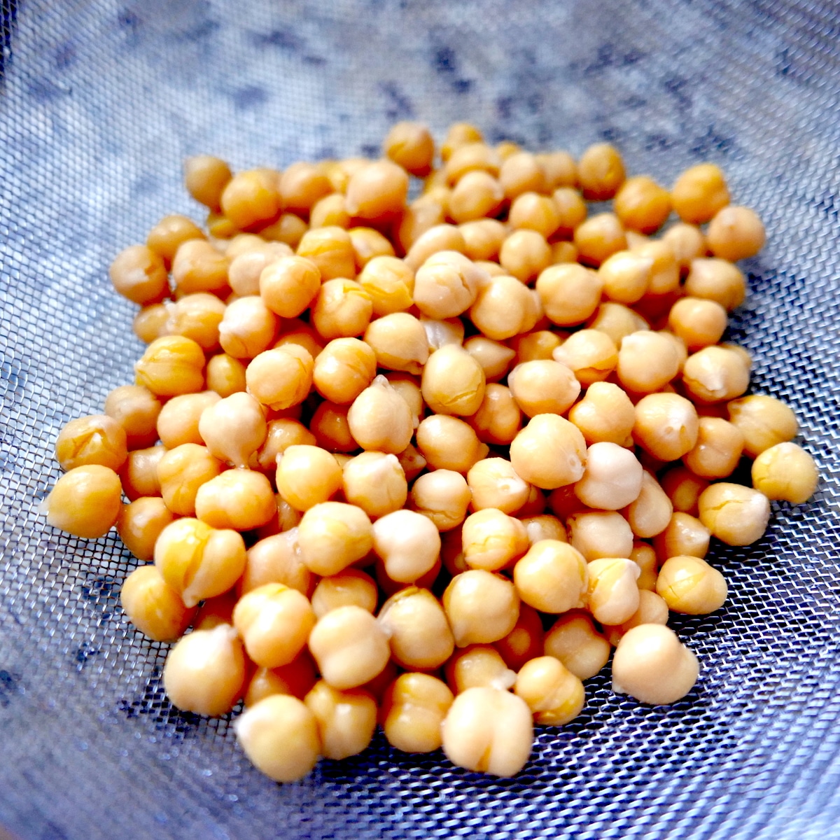 chickpeas in a colander