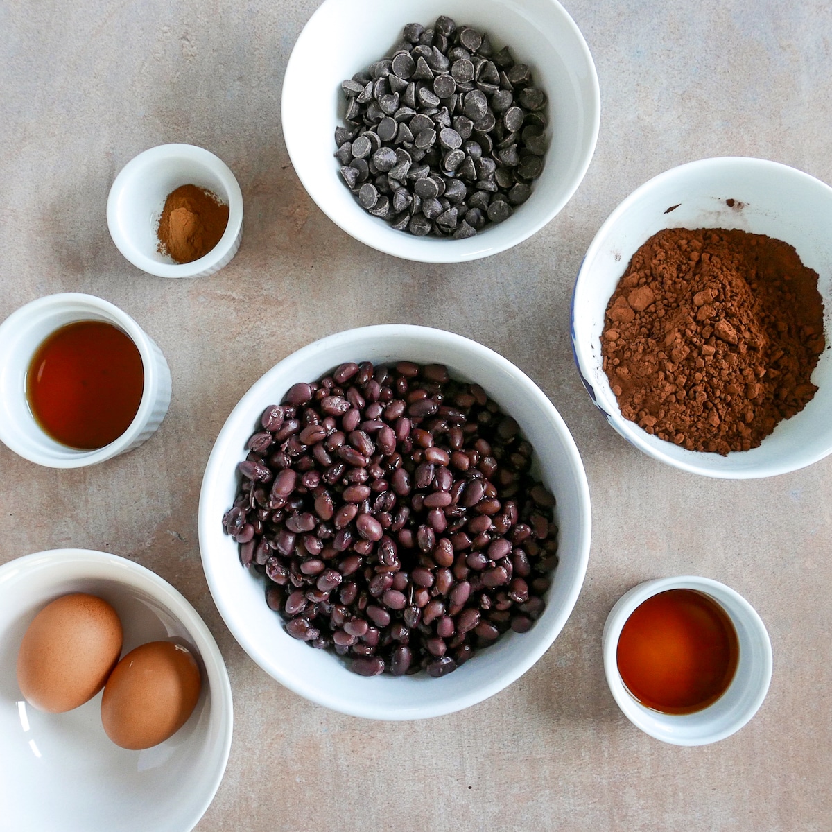 cookie ingredients arranged on a table.