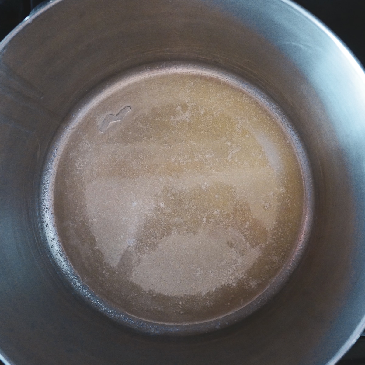 butter melting in a pot.