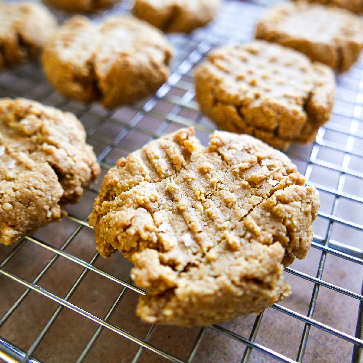 cookies placed on cooling rack.