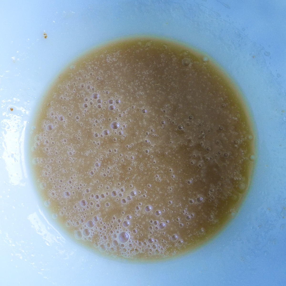 wet ingredients in a mixing bowl.