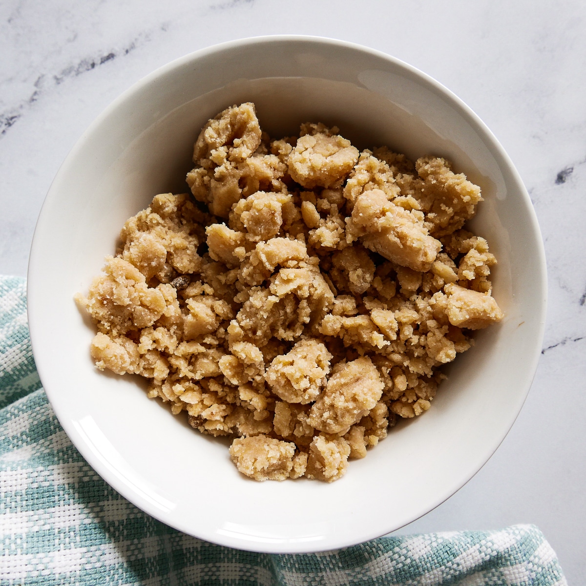 streusel-in-bowl.jpg almond paste streusel in a small white bowl.