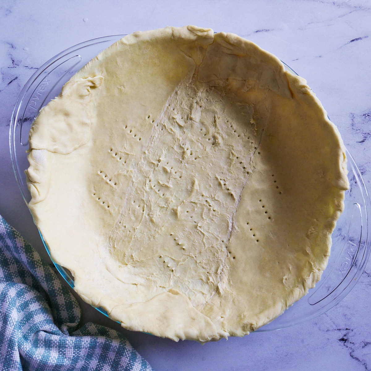 puff pastry pressed into pie dish.