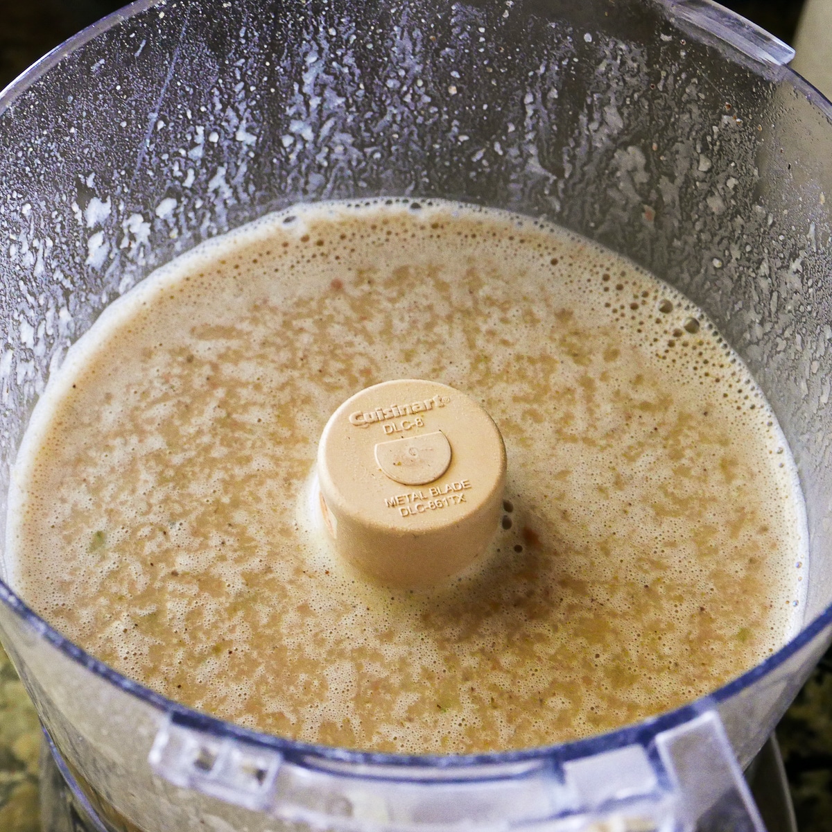 blended soup in a food processor.