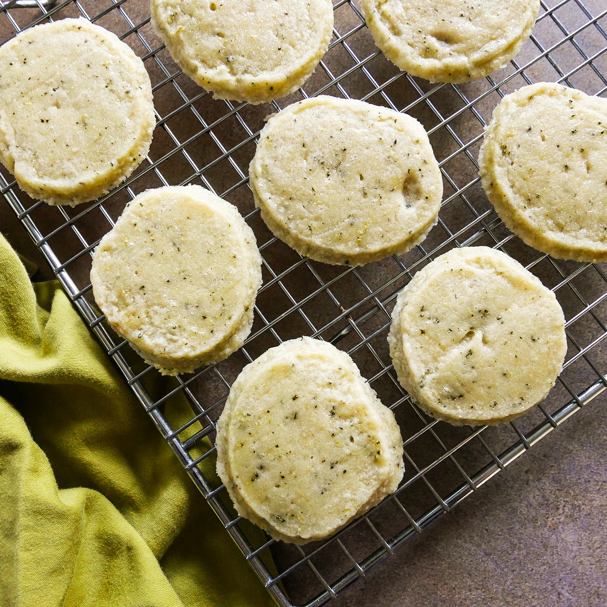 cookies on a cooling rack.