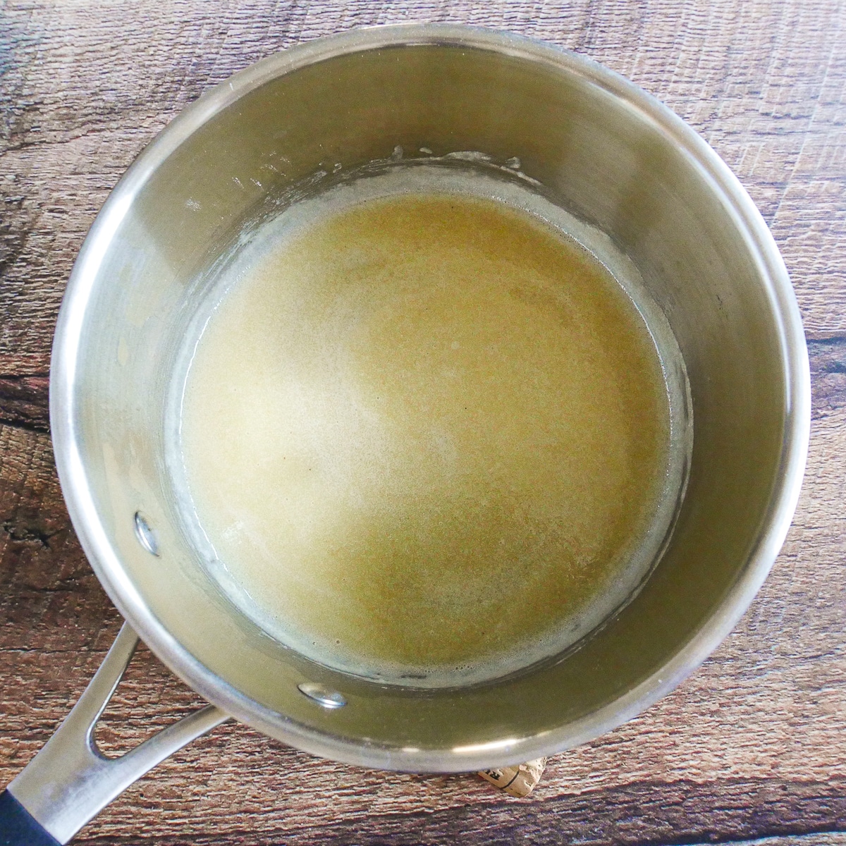 flour and seasonings added to melted butter in a saucepan.