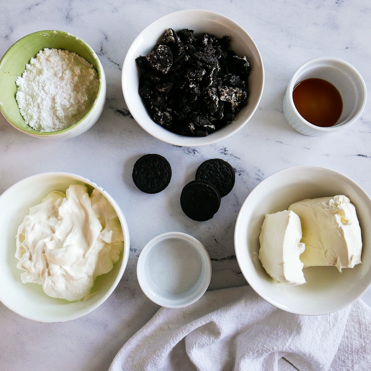 recipe ingredients arranged on a table.
