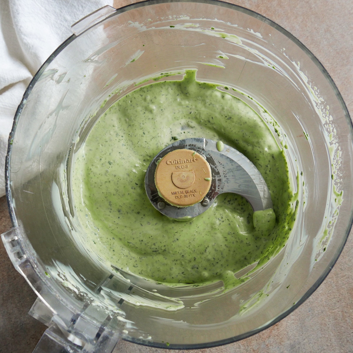 blended-aioli.jpg Blended pesto aioli in a food processor.