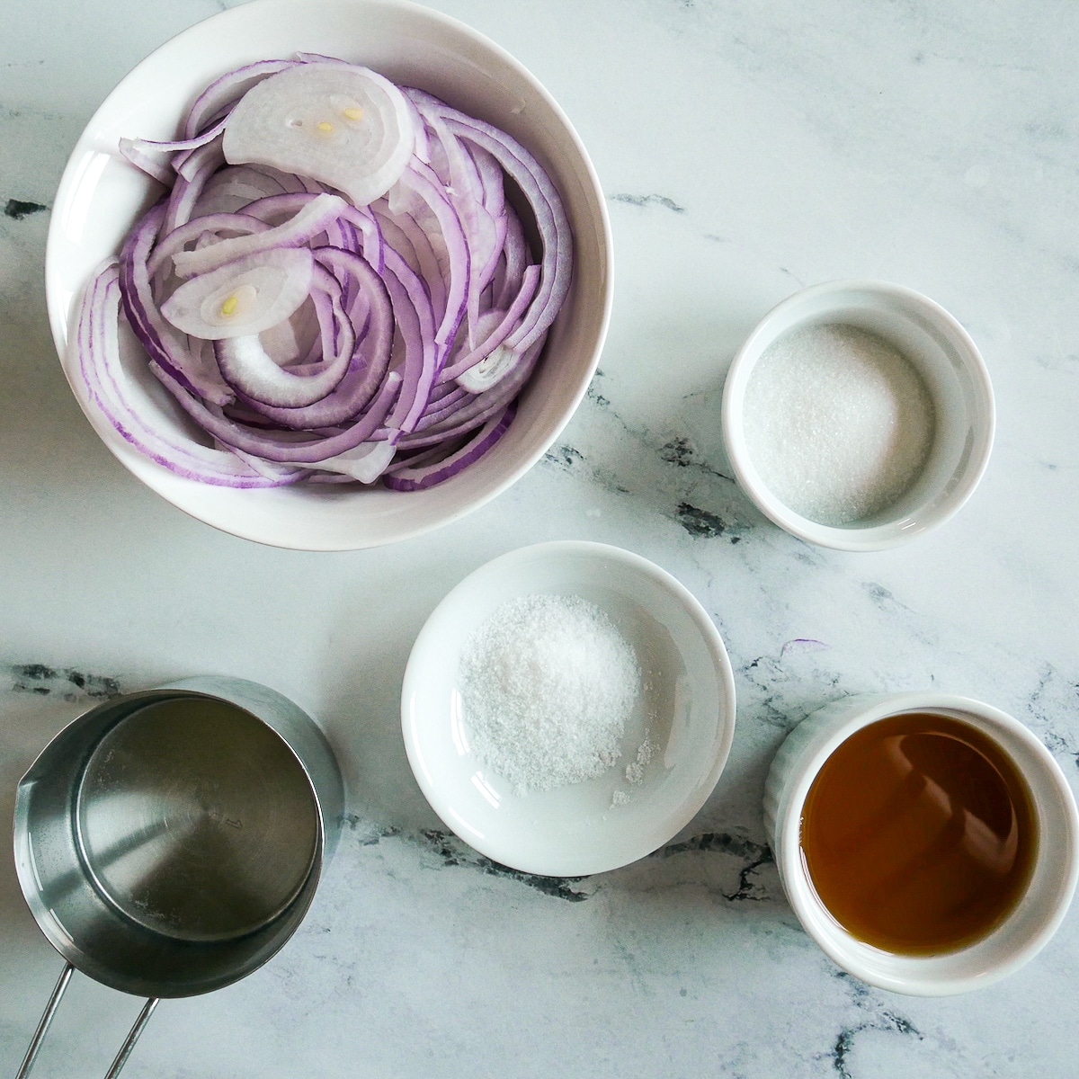 Recipe ingredients arranged on a table.