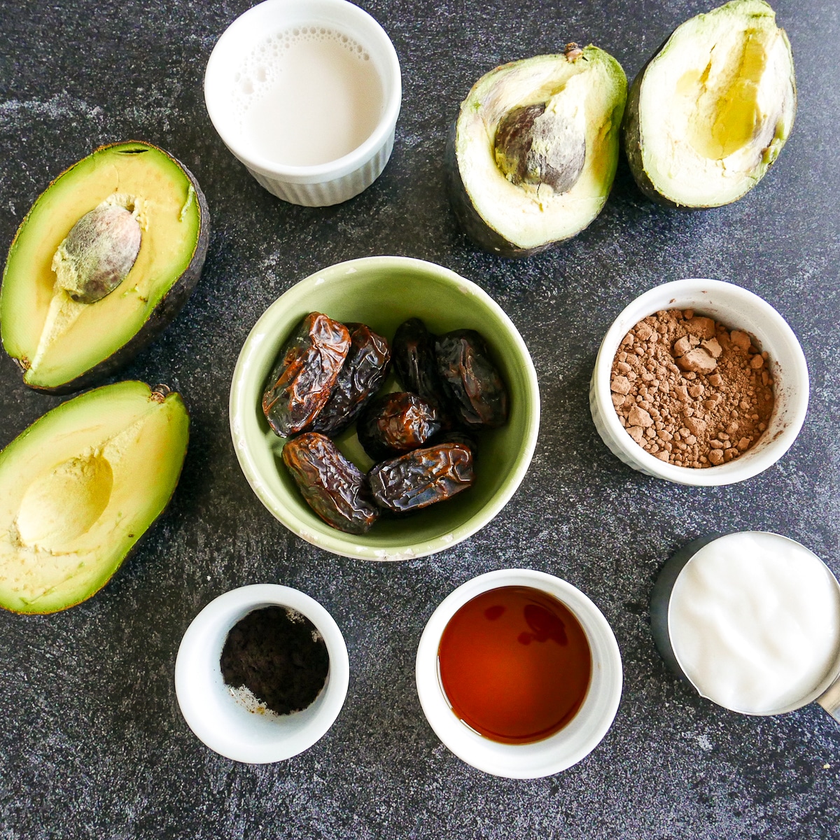 recipe ingredients arranged on a table.