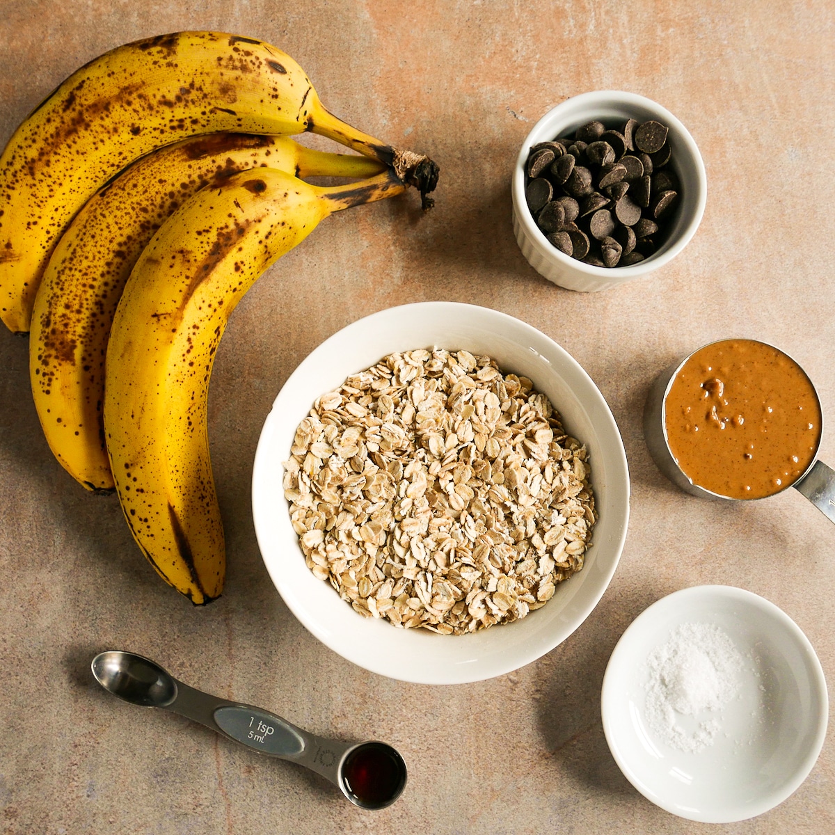 Recipe ingredients arranged on a table.