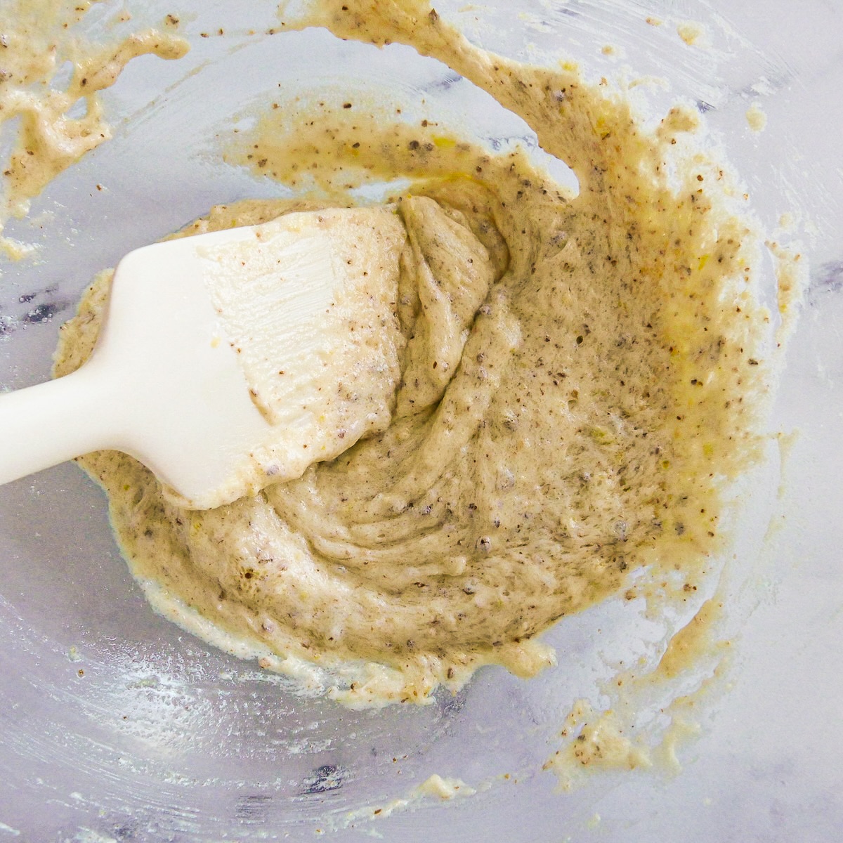 Ground flax, lemon juice, zest, and vanilla added to cookie batter.