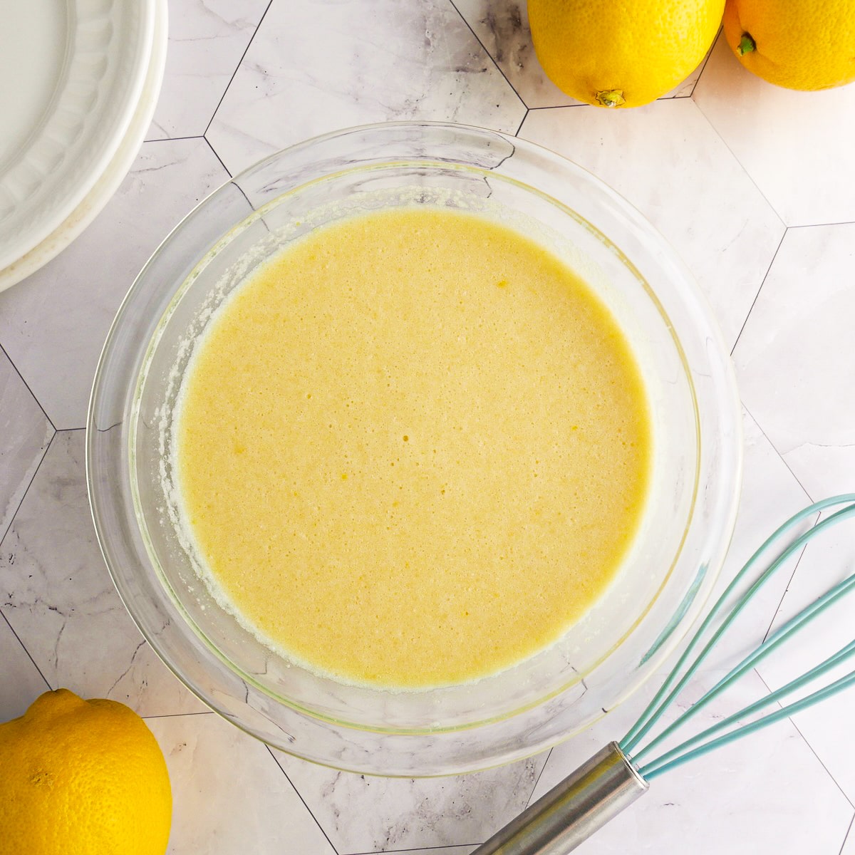 wet-ingredients.jpg Wet ingredients mixed together in a bowl.