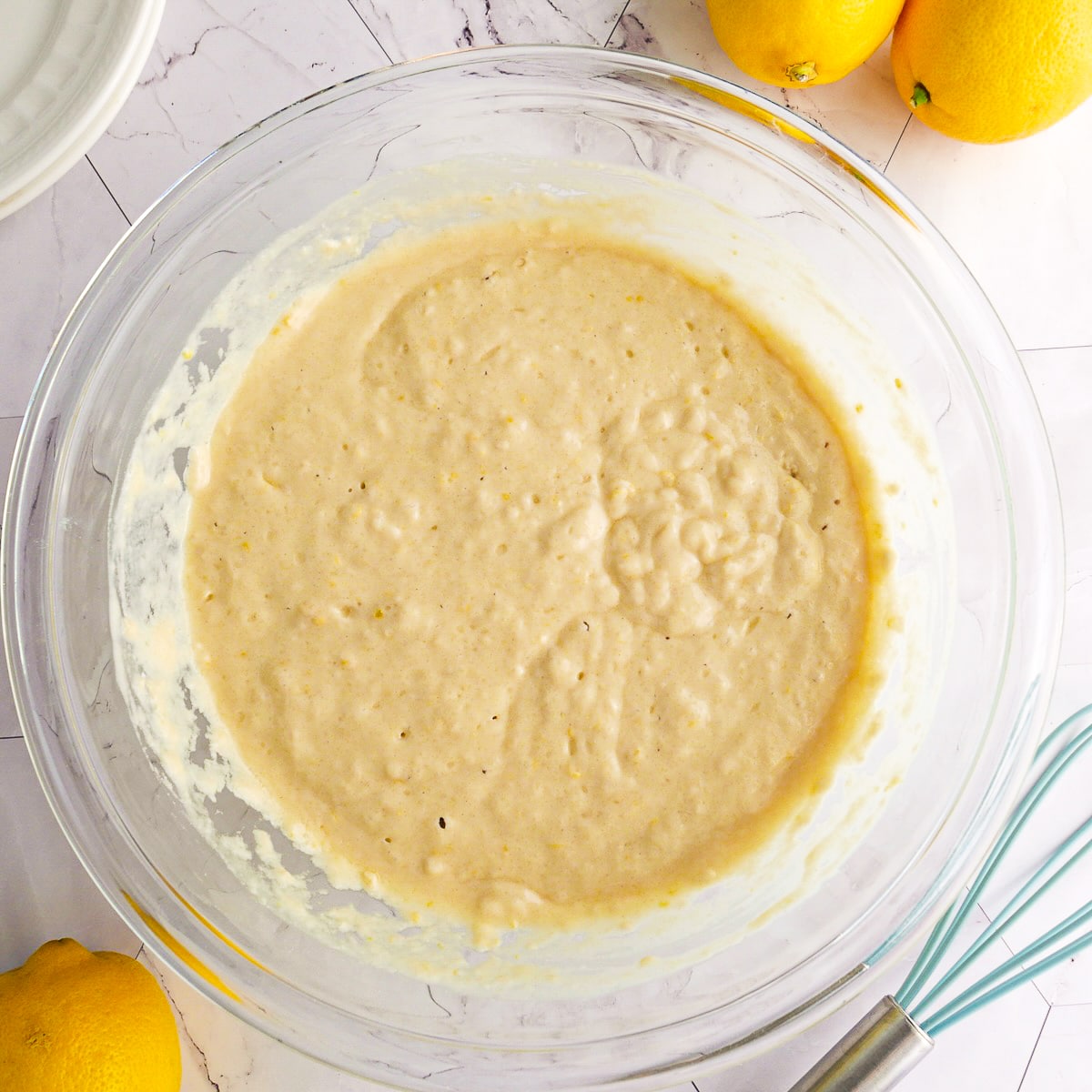 wet-and-dry-ingredients.jpg Wet and dry ingredients combined in a bowl.