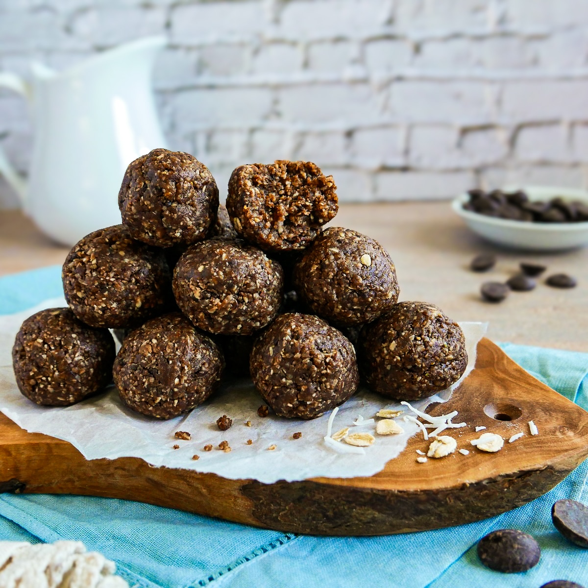 vegan-energy-balls.jpg Plant based energy balls with oats, peanut butter, and coconut.