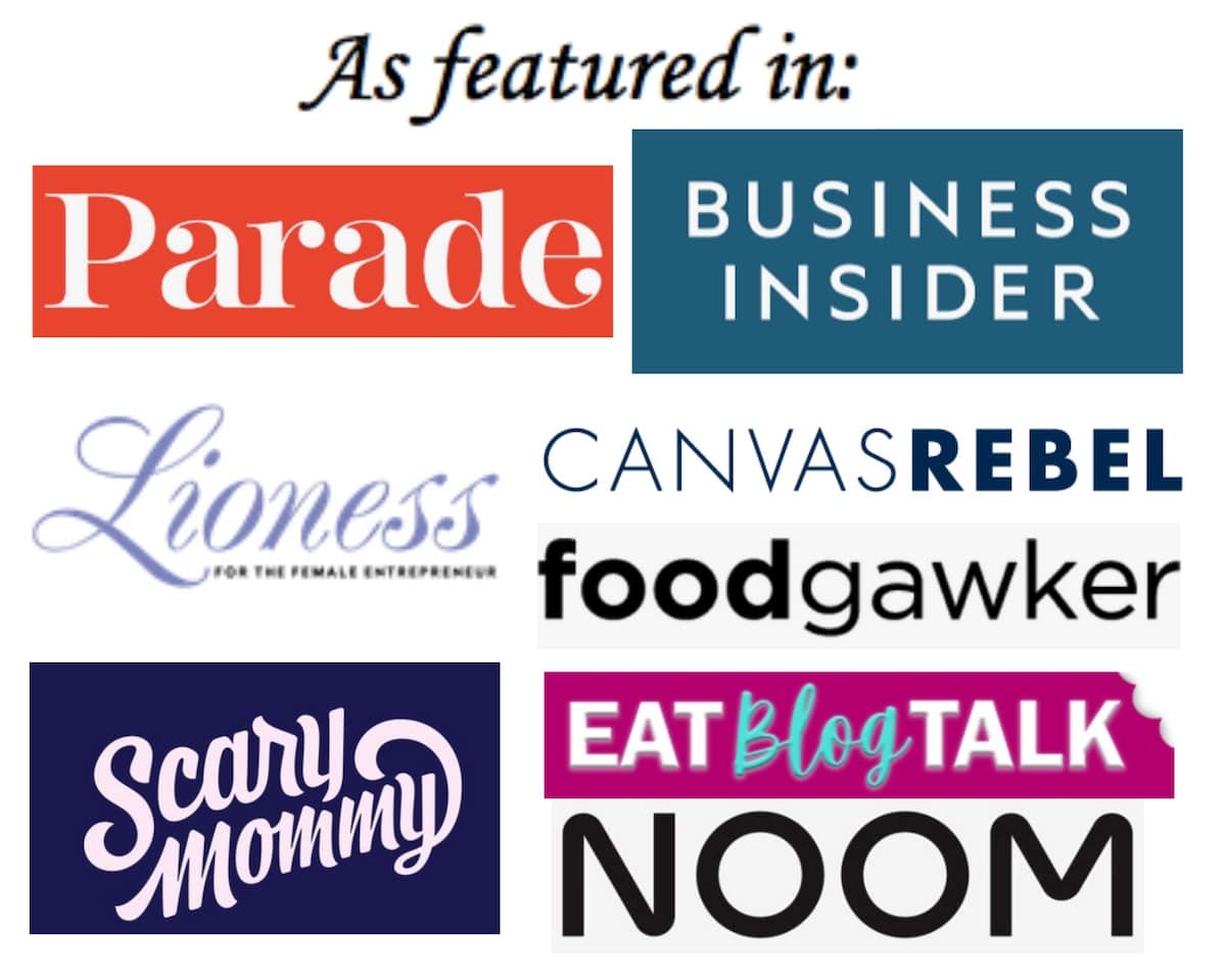 Banner featuring a list of publications that MaryAnne has been featured in. 