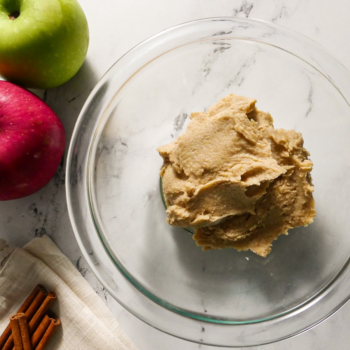 Butter, brown sugar, and sugar creamed together in a stand mixer. 