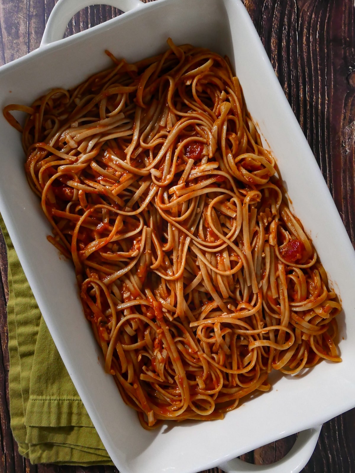 mixed-spaghetti.jpg Spaghetti noodles combined with pasta sauce, eggs, Parmesan, and seasonings.