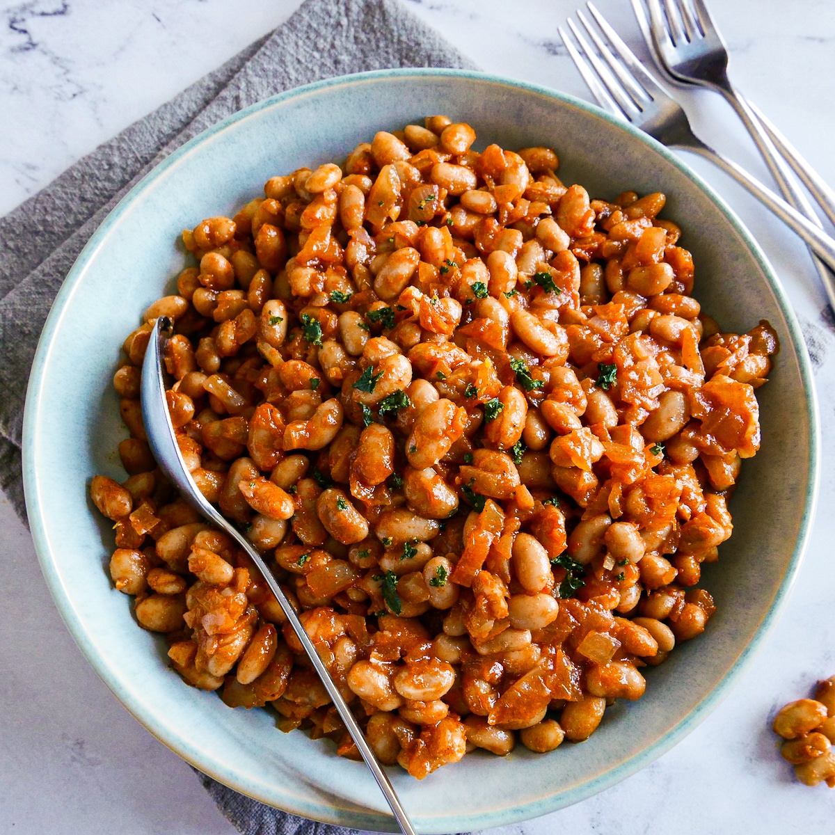 low-sugar-baked beans.jpg Baked beans with no refined sugar.
