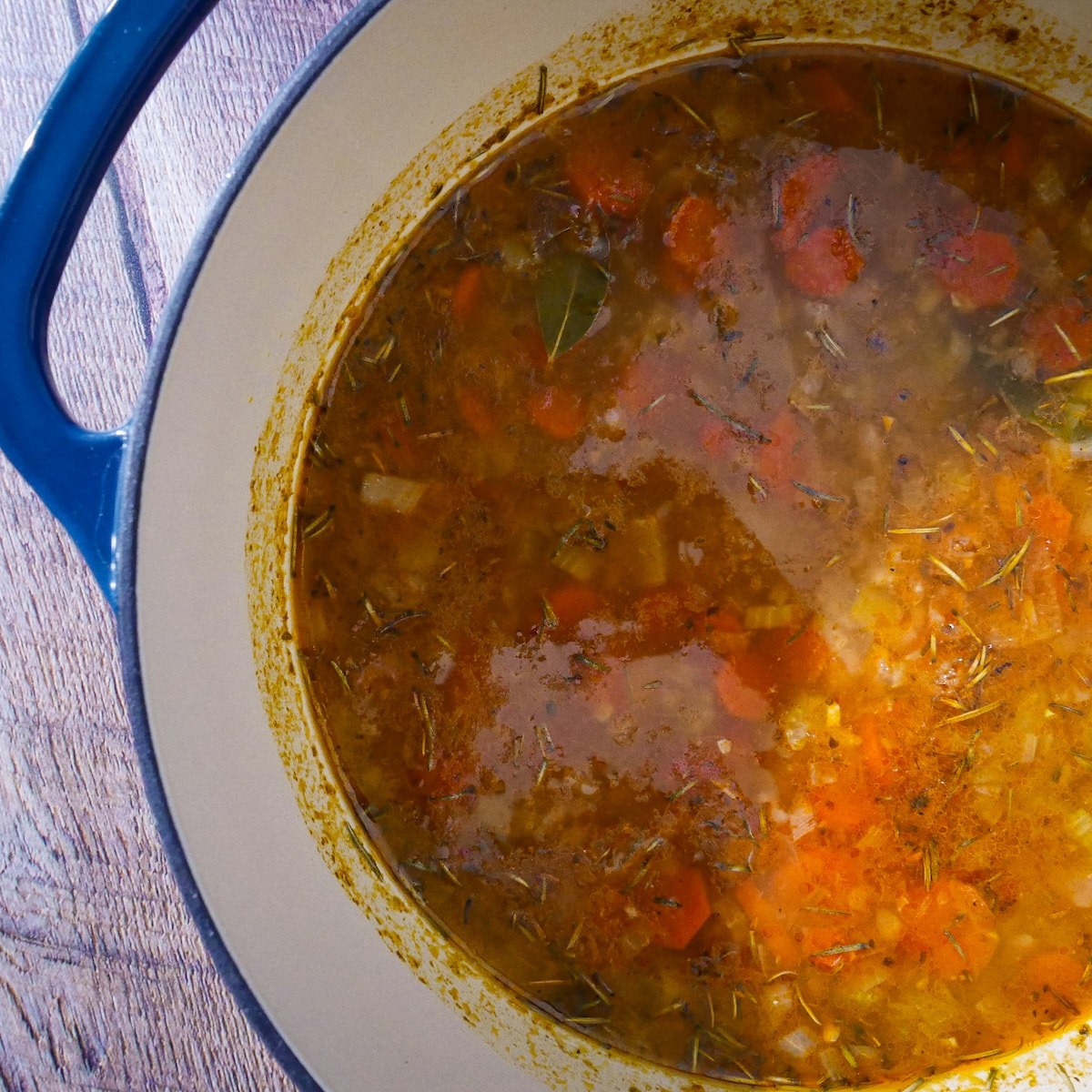 soup-mixture.jpg White beans and vegetable broth added to soup mixture.