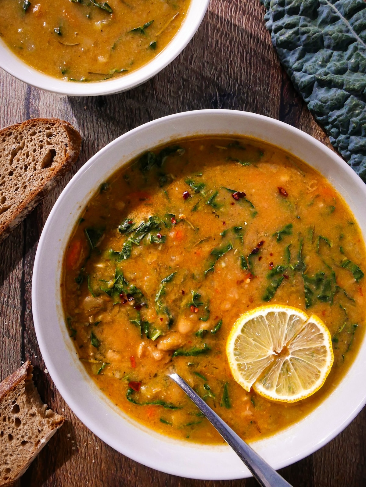 white-bean-and-kale-soup.jpg white bean and kale soup with crusty bread.