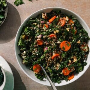 French lentil salad with goat cheese.
