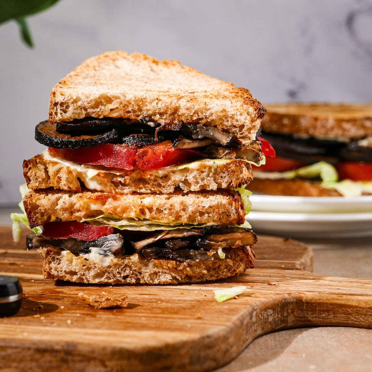 vegetarian-blt.jpg Meaty vegetarian blt with portobello mushrooms.