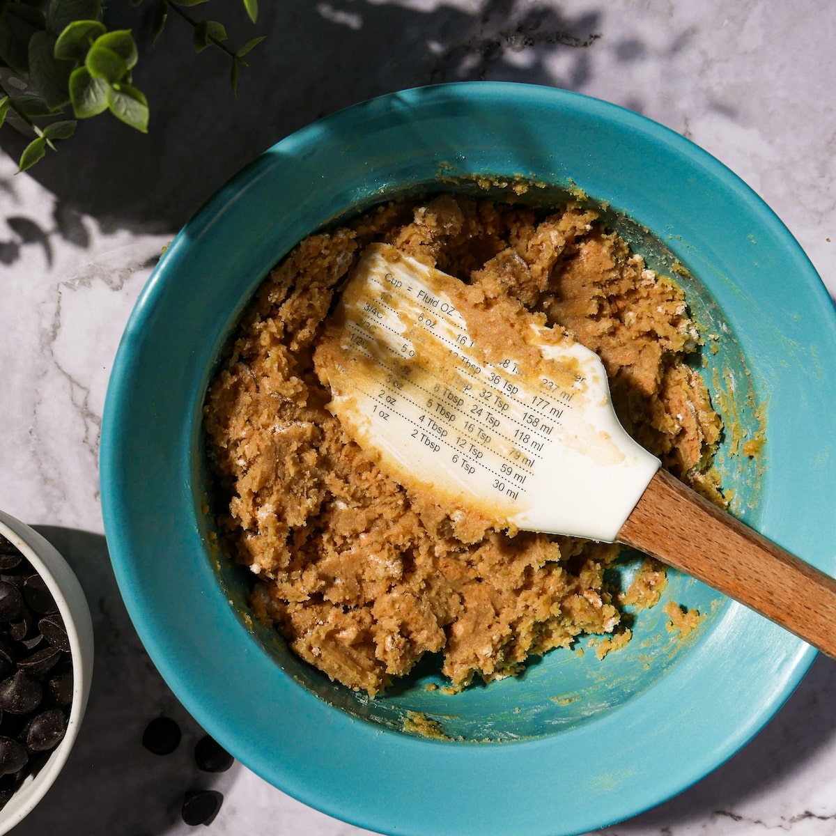 graham-cracker-cookie-dough.jpg Graham cracker cookie dough mixed in a bowl.
