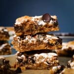 s'mores cookie bars with gooey marshmallow creme.