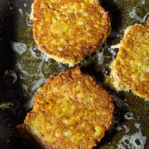 Crispy zucchini fritters with feta and dill.