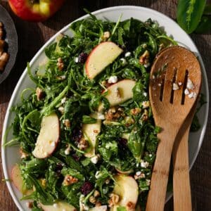 Apple walnut salad with apple cider vinaigrette.