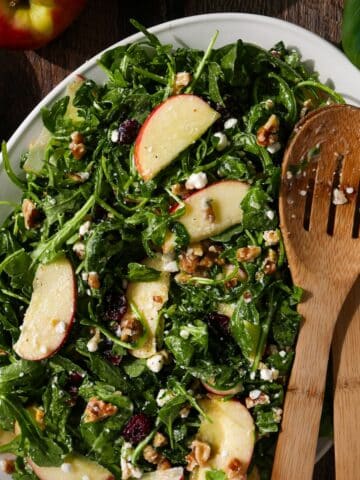Apple walnut salad with apple cider vinaigrette.