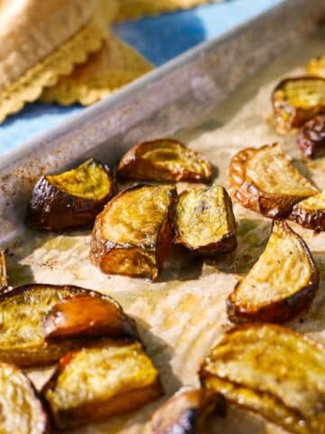 Sheet pan beets with olive oil and salt and pepper.